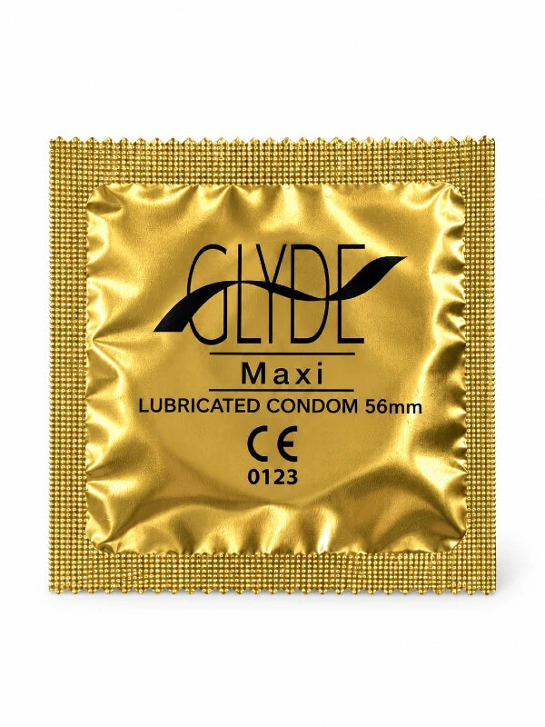 Glyde Maxi condom single foil 56mm gold