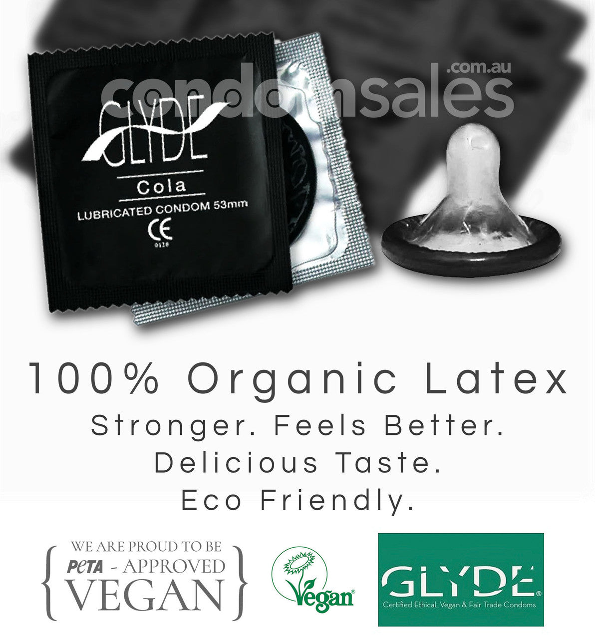 Glyde Black - Cola Flavoured Condoms (24 Pack)