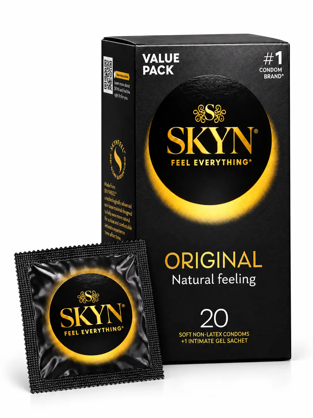 Skyn Original natural feeling condoms. Box of 10 with foil.
