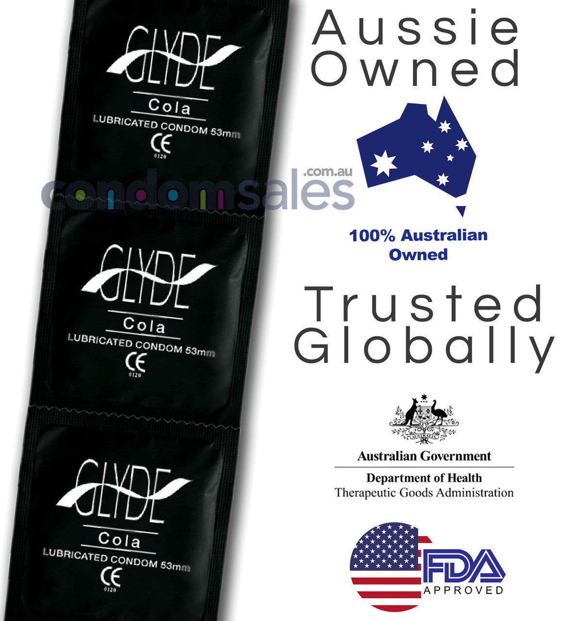 Glyde Black - Cola Flavoured Condoms (24 Pack)