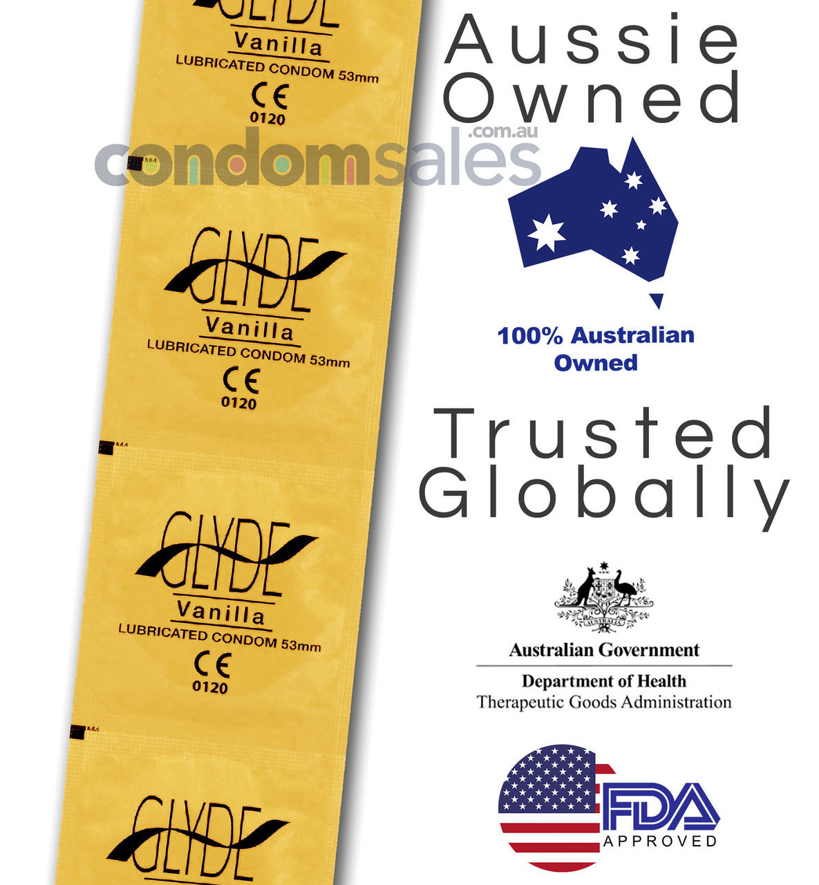 Glyde Vanilla Condoms (100 Bulk) - Buy Bulk Condoms Online