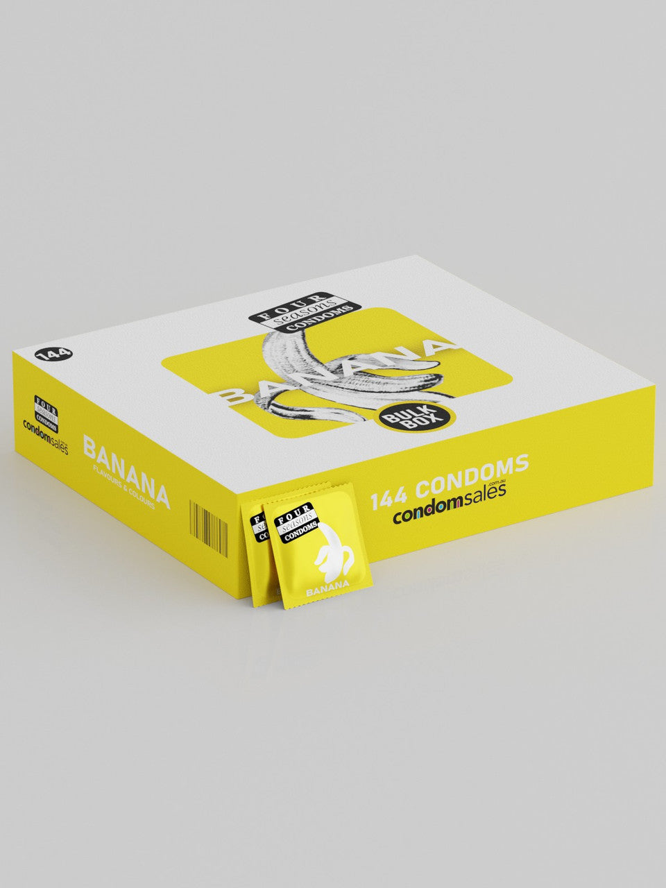 Four Seasons Yellow Banana 54 Condoms (144 Bulk)  - Buy Bulk Condoms Online