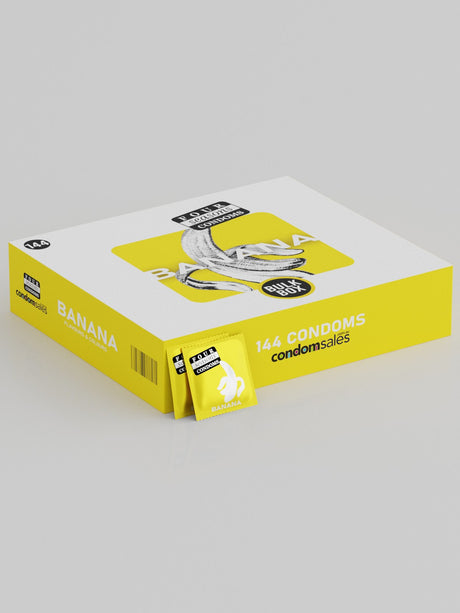 Four Seasons Yellow Banana 54 Condoms (144 Bulk)  - Buy Bulk Condoms Online