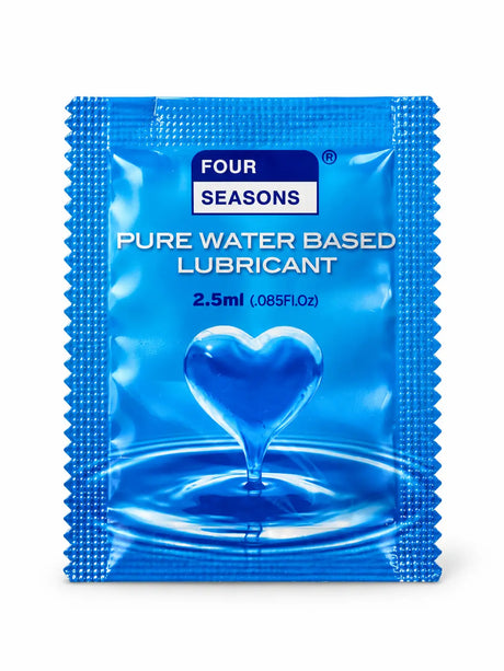Four Seasons 2.5mL personal lubricant sachet in blue sachet