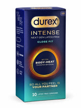 Durex Intense Close Fit condoms in a 10 pack. Latex free condom for allergy sufferers.