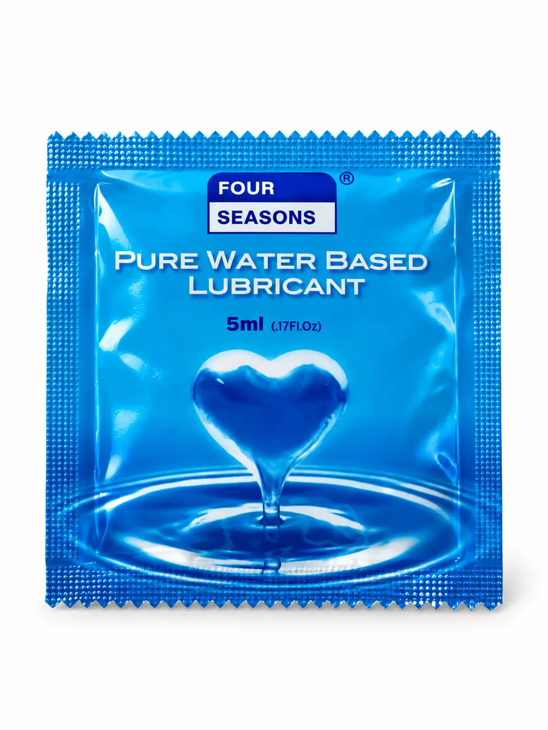 Four Seasons 5mL personal lubricant sachet in blue sachet