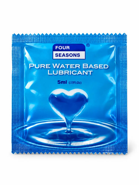 Four Seasons 5mL personal lubricant sachet in blue sachet