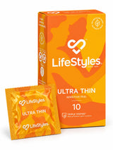 Lifestyles Ultra thin condoms box of 10 with sachet
