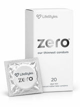 Ansell Zero Condoms 20 Pack with condom foil