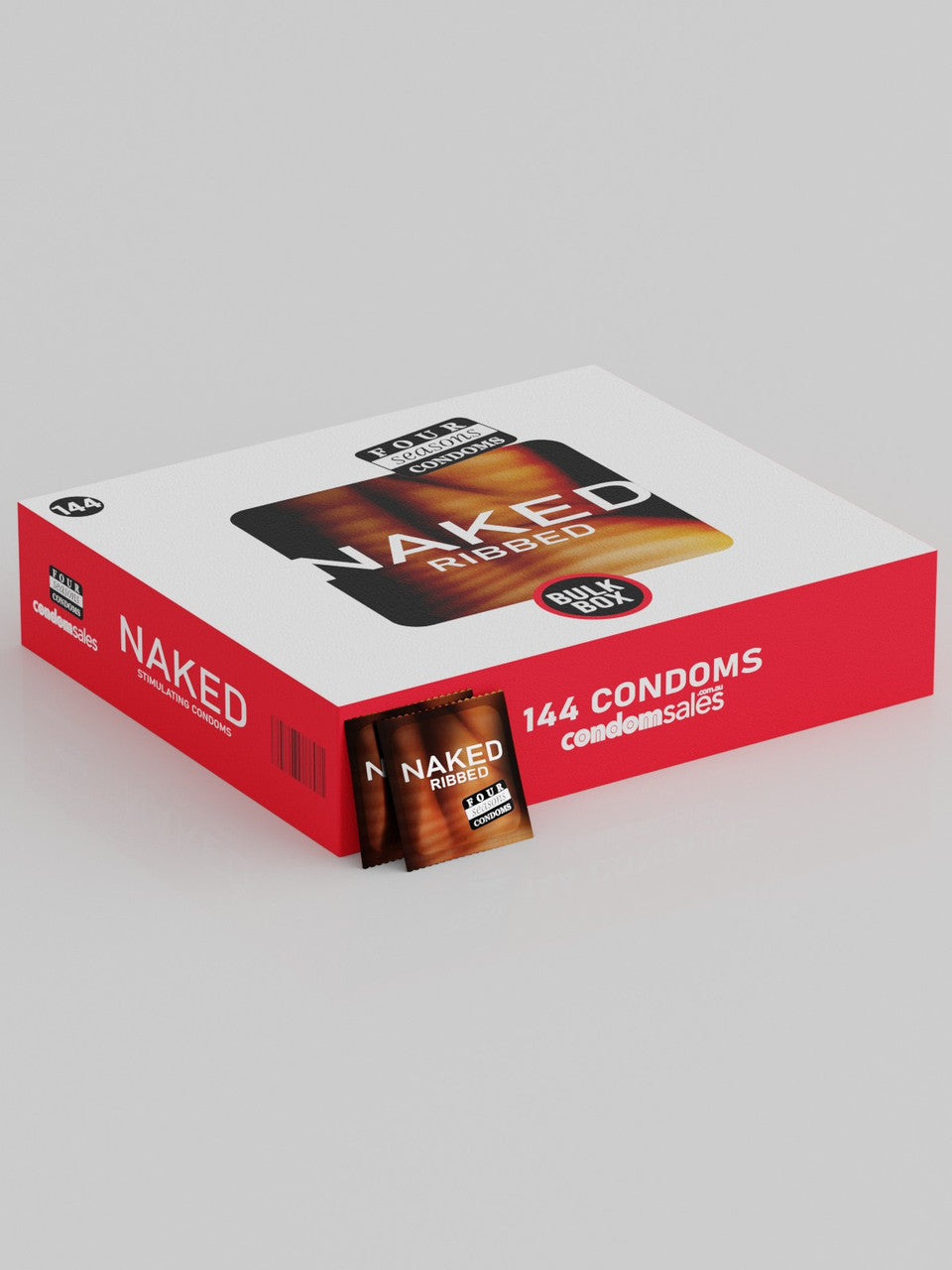 Four Seasons Naked Ribbed Condoms (144 Bulk)