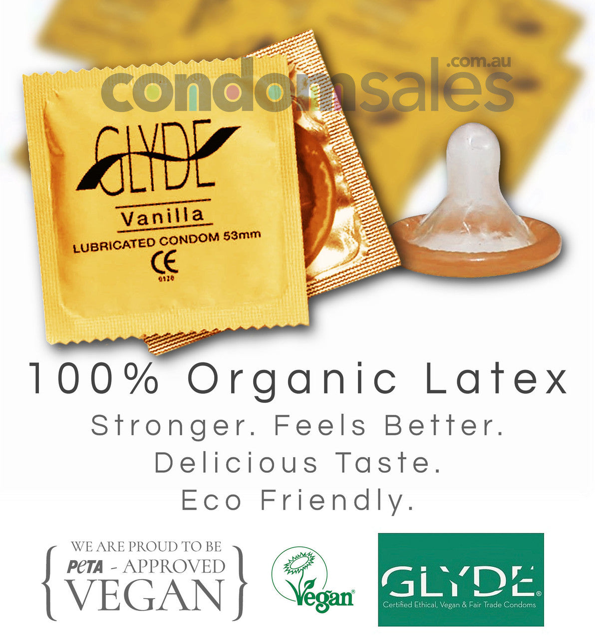 Glyde Vanilla Condoms (24 Loose Packed) - Buy Condoms Online