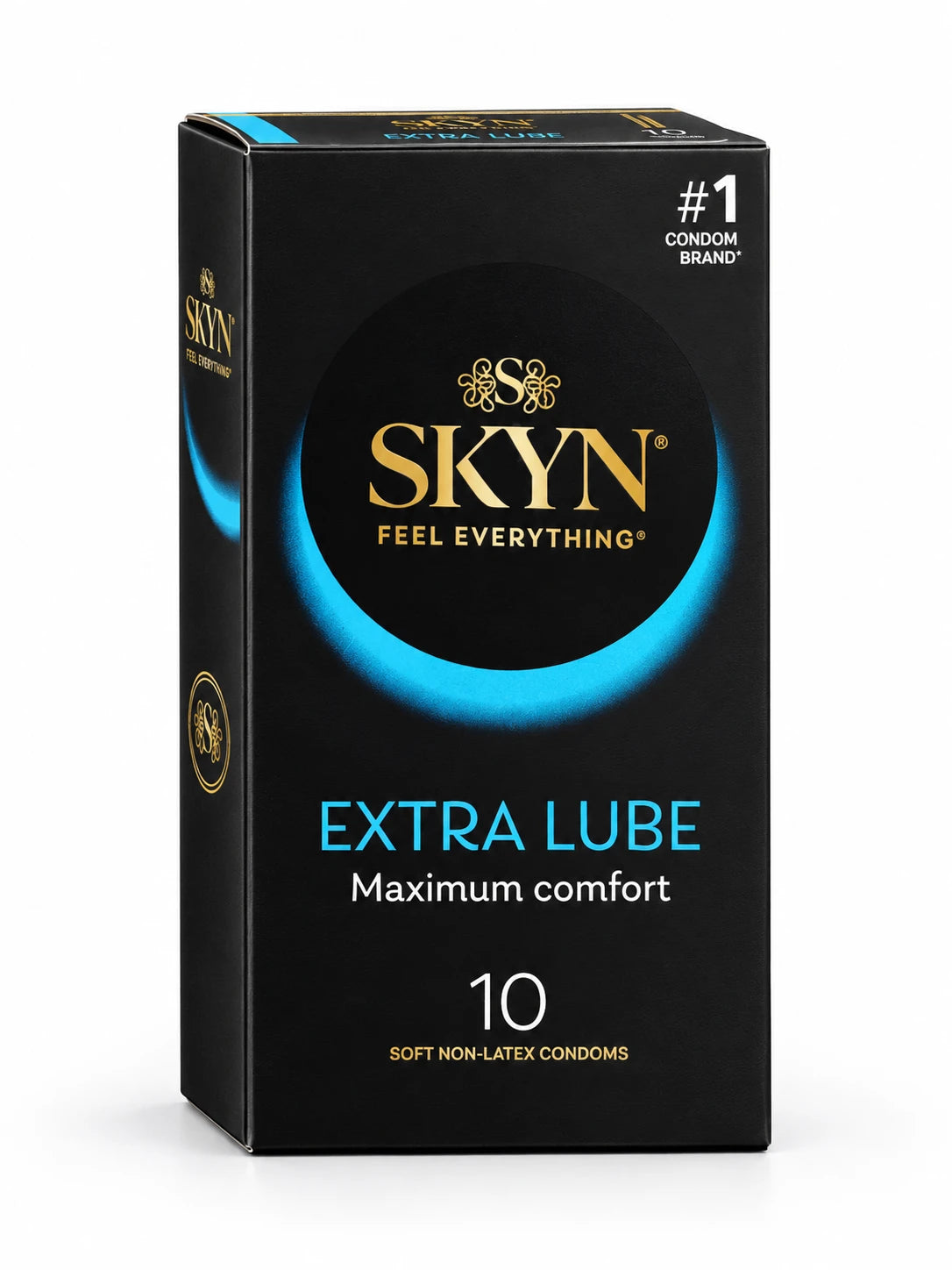 Skyn Extra lubricated condoms 10 pack box.