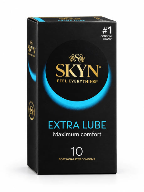 Skyn Extra lubricated condoms 10 pack box.