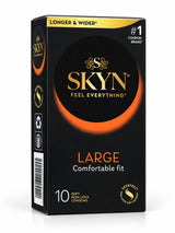 Skyn Large non-lates condoms 10 pack with orange glow