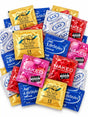 An assortment of condoms in a 24 pack from condomsales