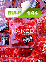 Four Seasons Naked Pink Strawberry Condoms (144 Bulk)  - Buy Bulk Condoms Online