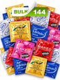 An assortment of condoms in a bulk box of 144 from condomsalesaustralia