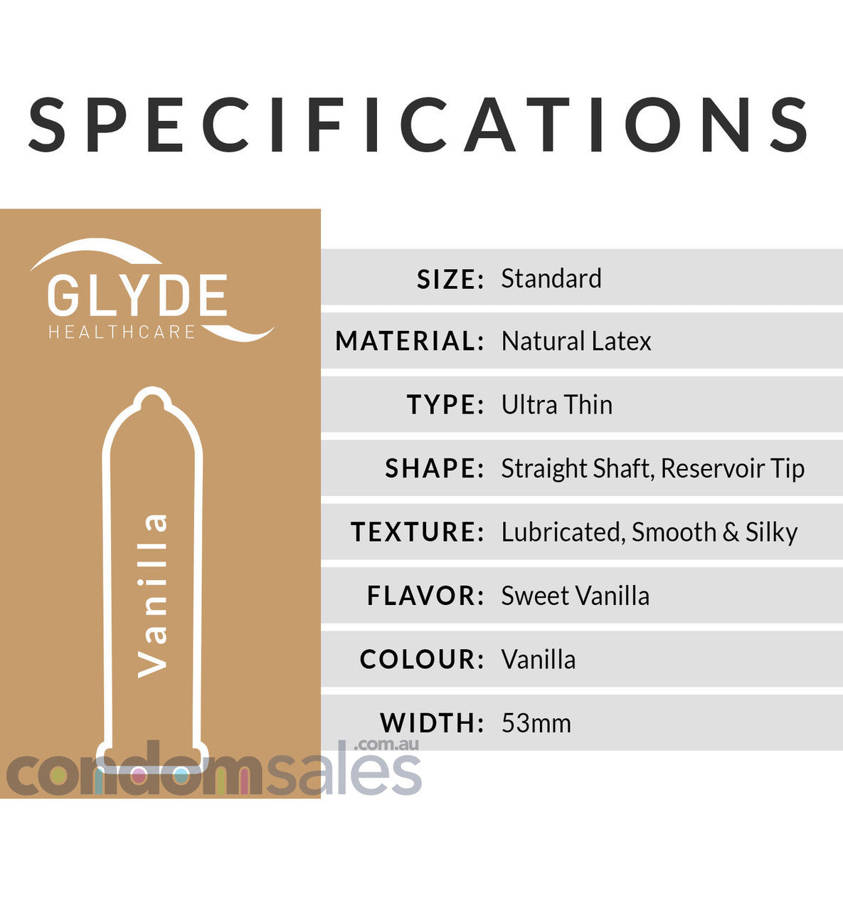 Glyde Vanilla Condoms (100 Bulk) - Buy Bulk Condoms Online